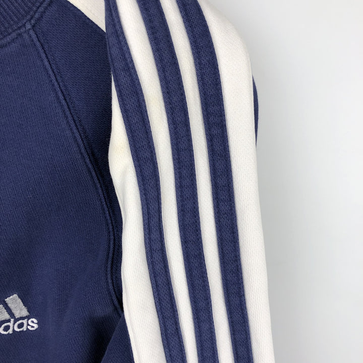 90s-era Adidas logo sweatshirt, men's size L equivalent, vintage. cotton blue type Vintage Second Hand