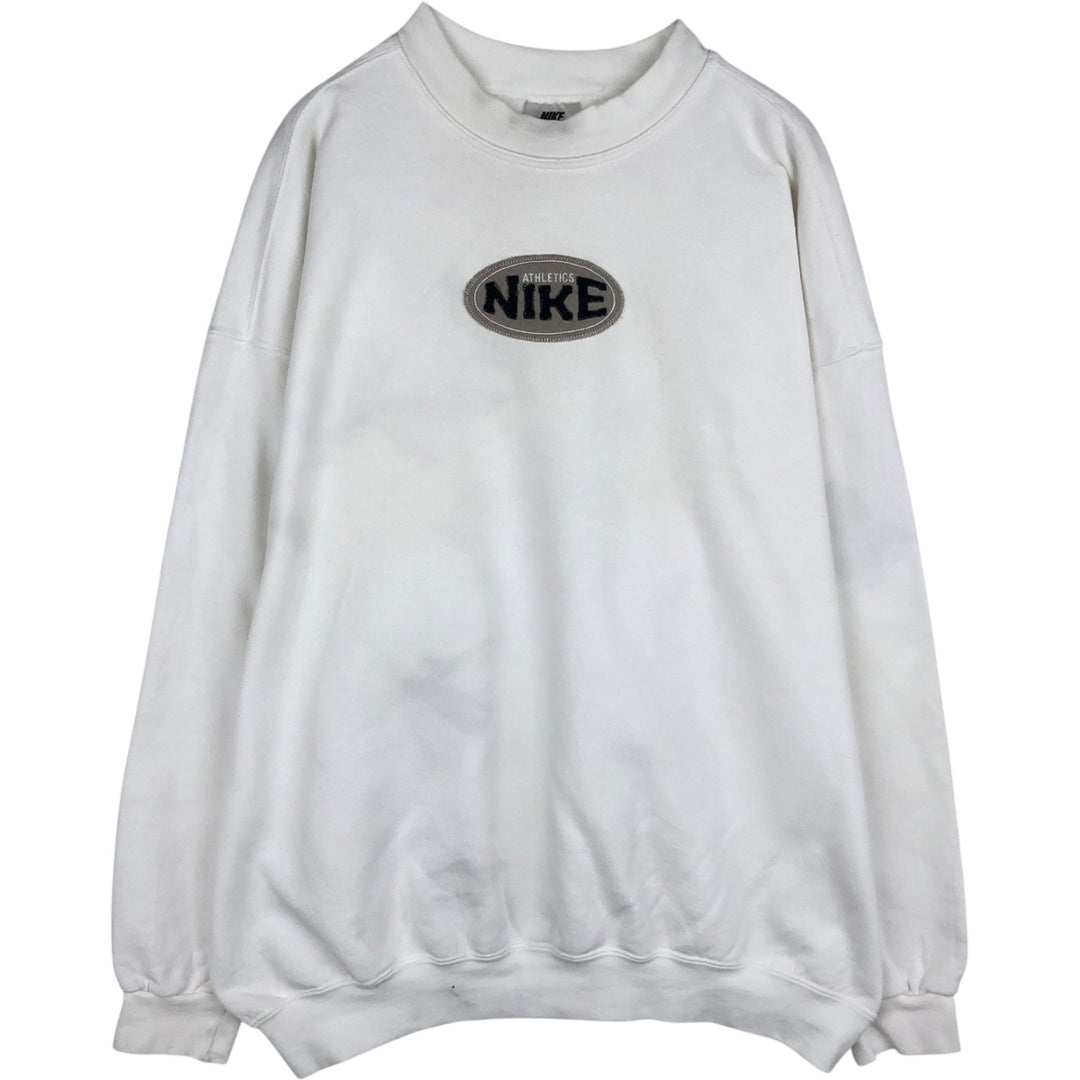 Vintage 90'S Nike logo sweatshirt, made in the USA, men's size XXL cotton white type Vintage Second Hand