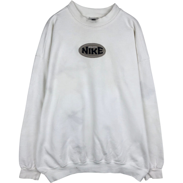 Vintage 90'S Nike logo sweatshirt, made in the USA, men's size XXL cotton white type Vintage Second Hand