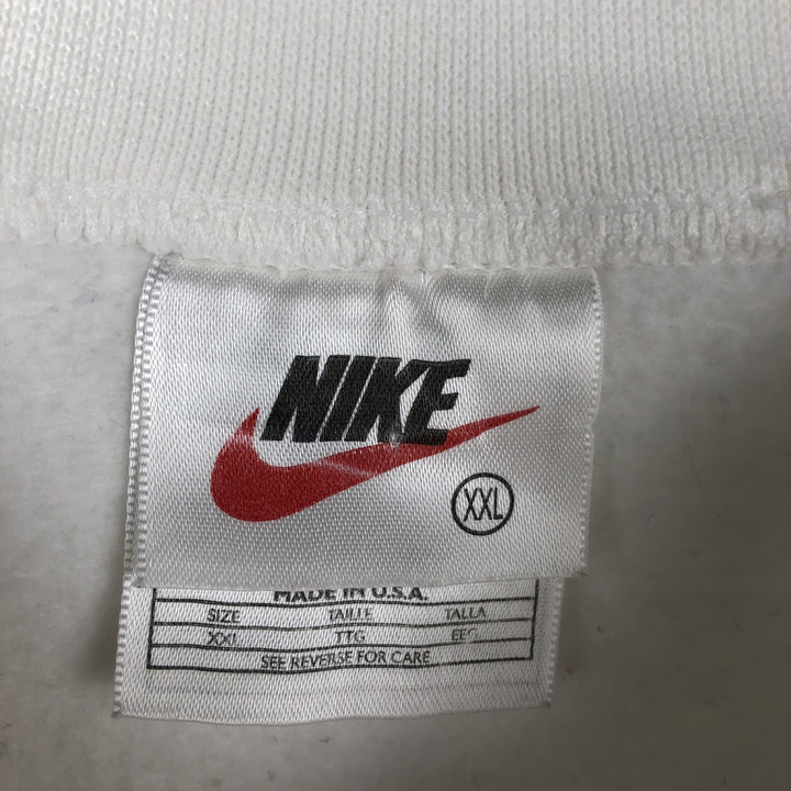 Vintage 90'S Nike logo sweatshirt, made in the USA, men's size XXL cotton white type Vintage Second Hand