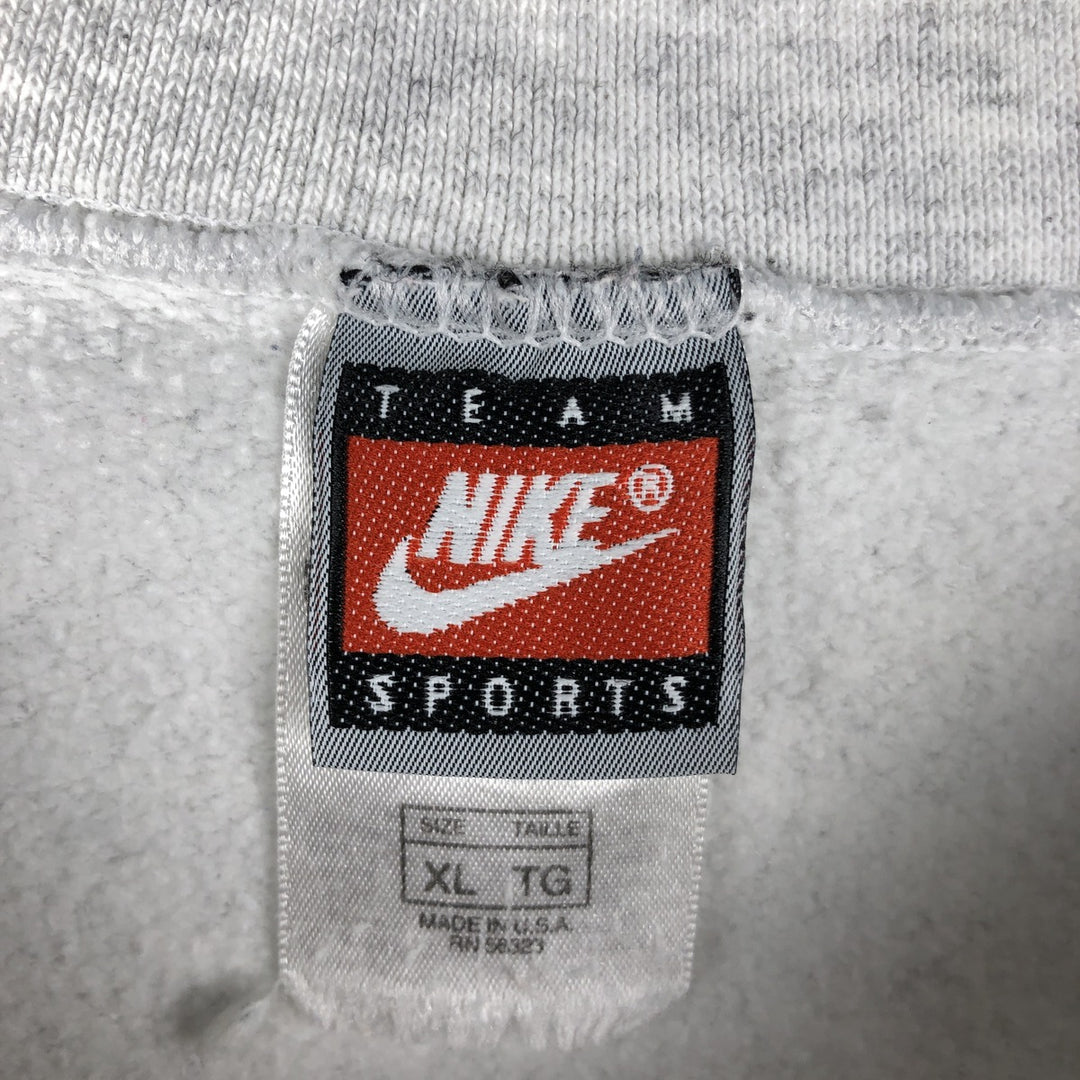 90'S Nike TEAM Pennsylvania State University College Character Sweatshirt, Made in USA, Men's XL equivalent. cotton gray type Vintage Second Hand