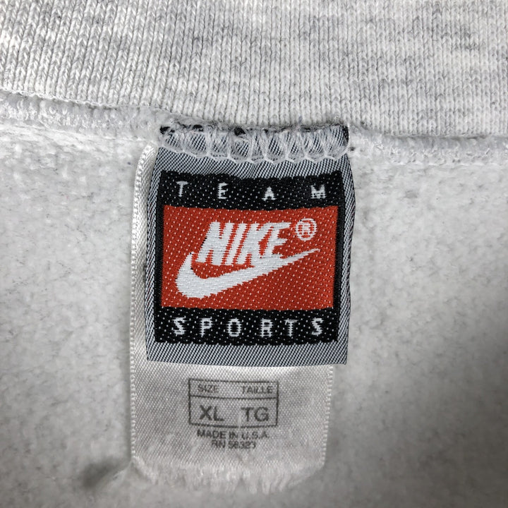 90'S Nike TEAM Pennsylvania State University College Character Sweatshirt, Made in USA, Men's XL equivalent. cotton gray type Vintage Second Hand