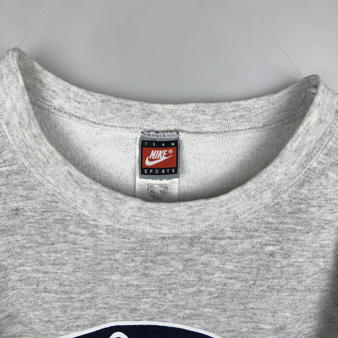 90'S Nike TEAM Pennsylvania State University College Character Sweatshirt, Made in USA, Men's XL equivalent. cotton gray type Vintage Second Hand