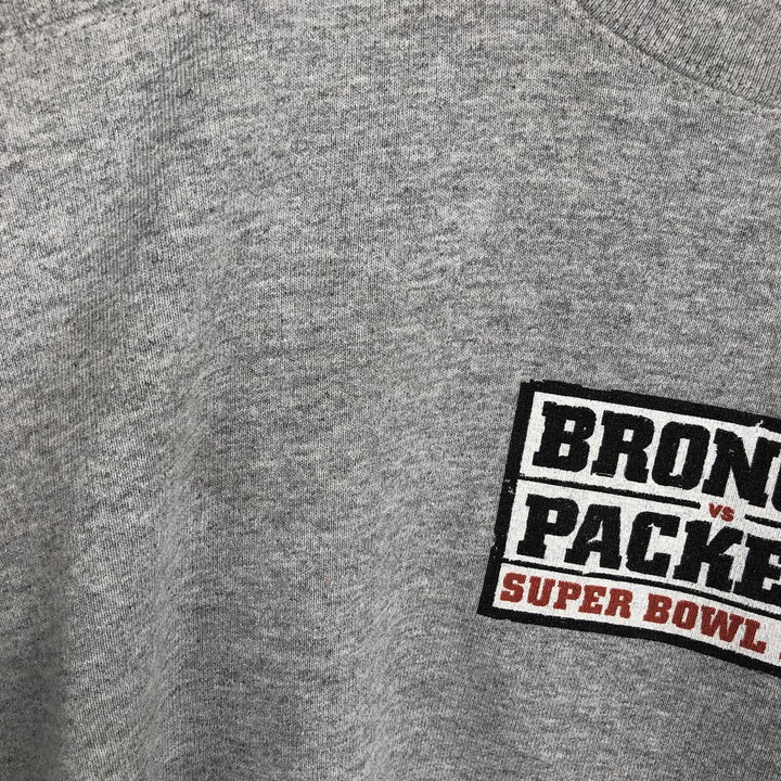 90'S Nike SUPER BOUL XXXII (32nd Super Bowl) Print Sweatshirt, Made in USA, Men's Size L (approx.) cotton gray type Vintage Second Hand