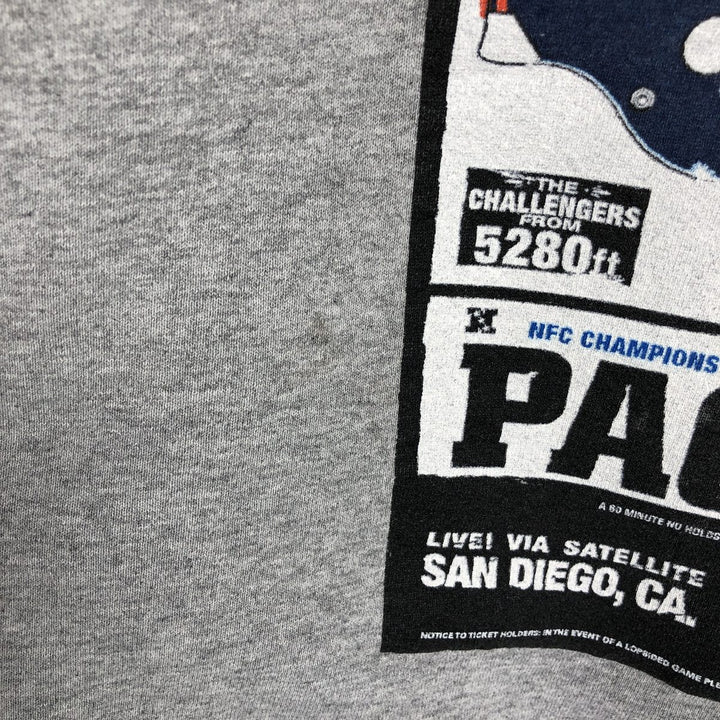 90'S Nike SUPER BOUL XXXII (32nd Super Bowl) Print Sweatshirt, Made in USA, Men's Size L (approx.) cotton gray type Vintage Second Hand