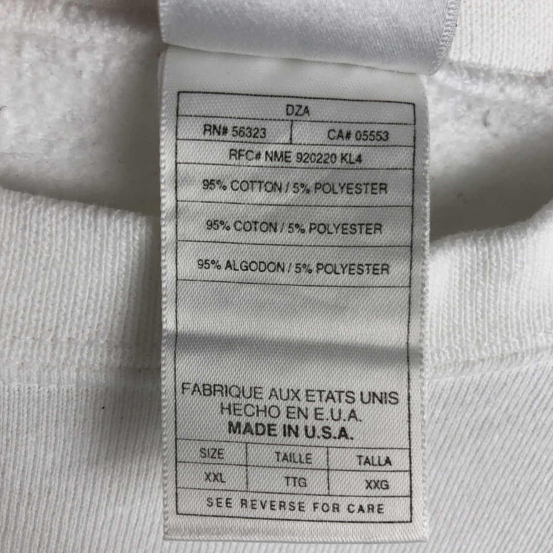 Vintage 90'S Nike One-Point Logo Sweatshirt, Made in USA, Men's XXL cotton white type Vintage Second Hand