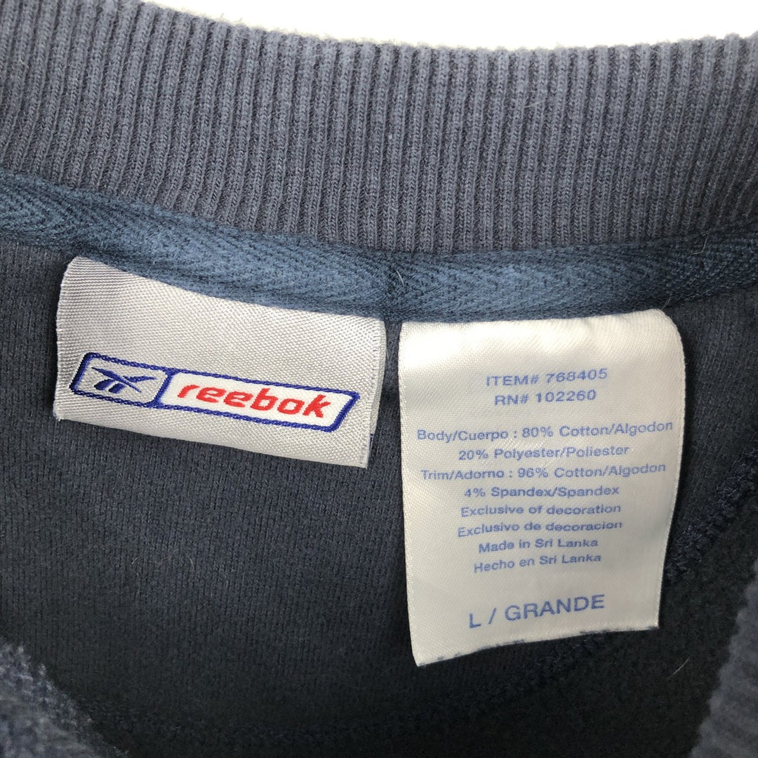 2000s~ Reebok Logo Sweatshirt, Men's Size L cotton navy blue type Vintage Second Hand