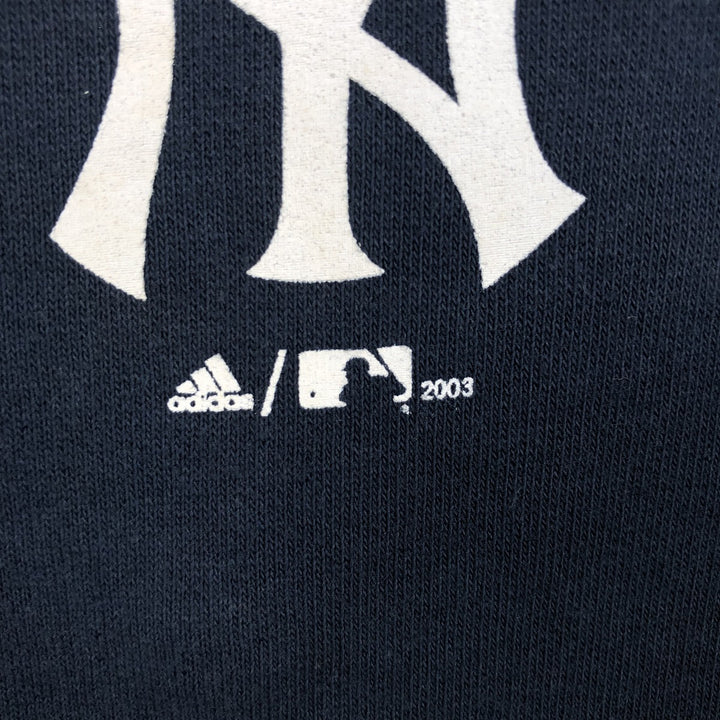 Adidas MLB New York Yankees Logo Sweatshirt (Men's Size L) cotton navy blue type Vintage Second Hand