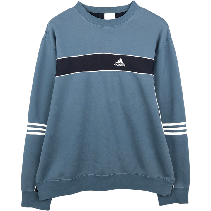 2000'S Adidas logo sweatshirt, men's size XL polyester blue type Vintage Second Hand