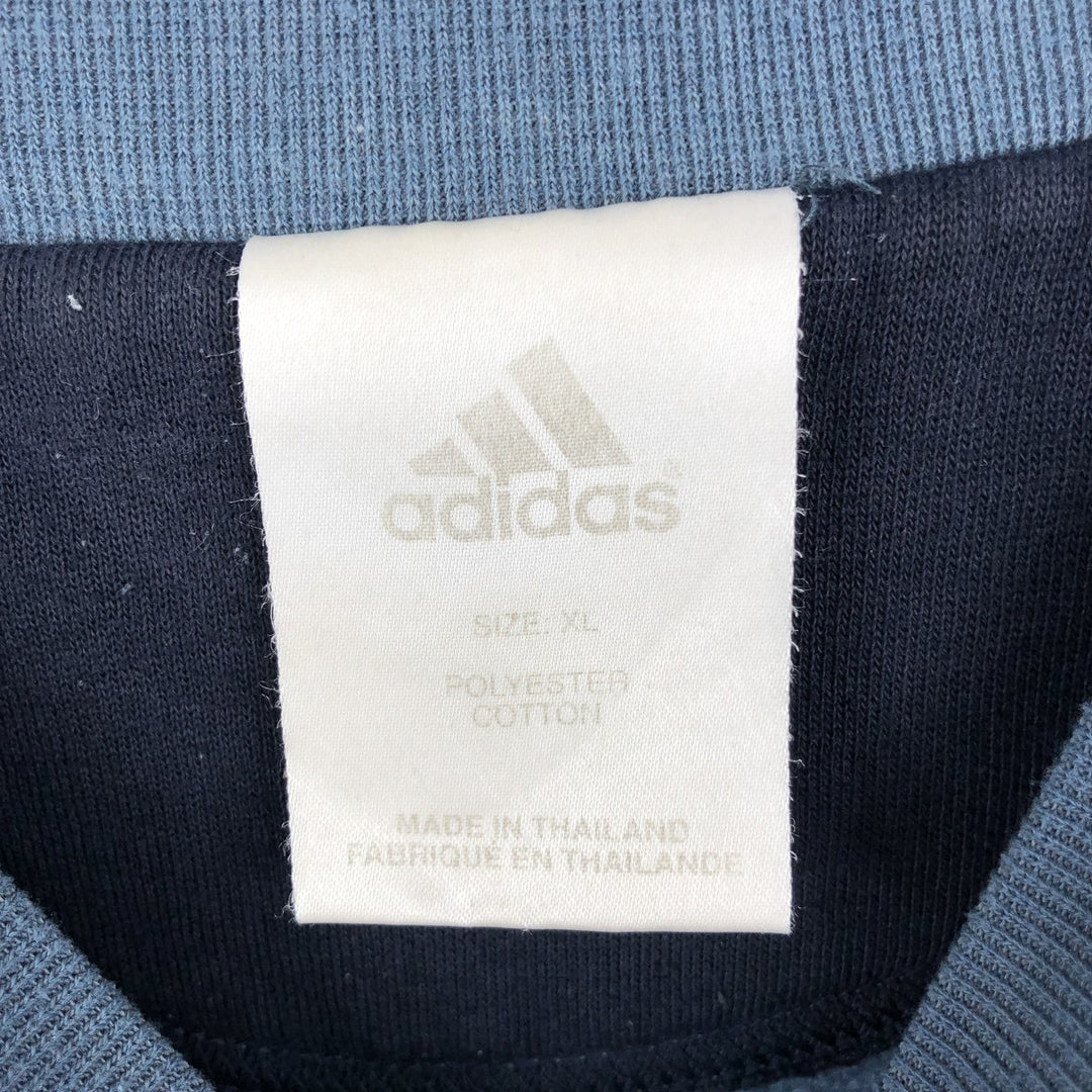 2000'S Adidas logo sweatshirt, men's size XL polyester blue type Vintage Second Hand