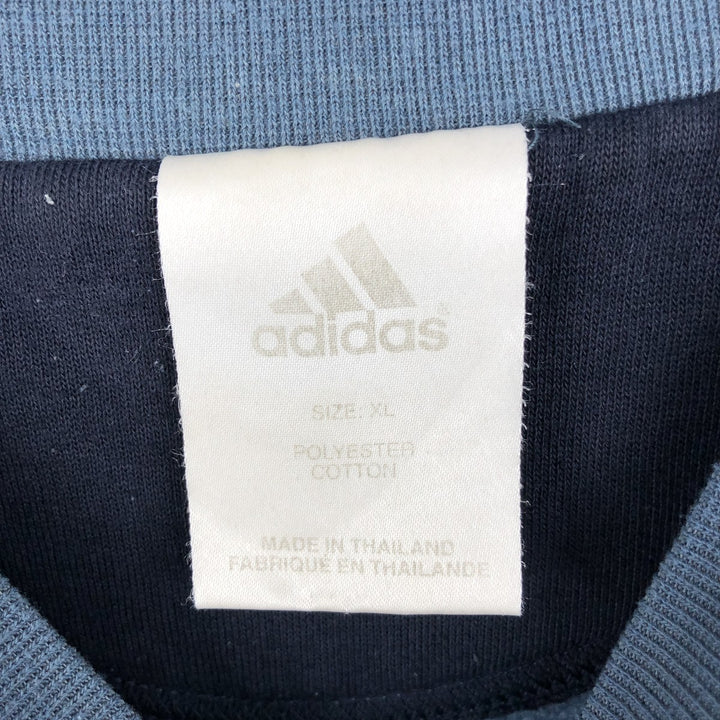 2000'S Adidas logo sweatshirt, men's size XL polyester blue type Vintage Second Hand