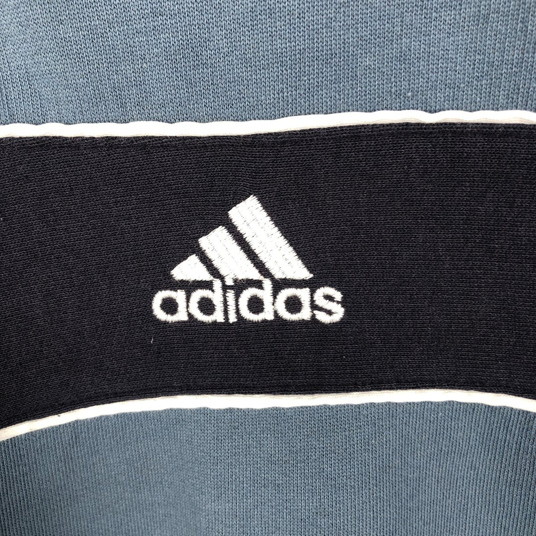 2000'S Adidas logo sweatshirt, men's size XL polyester blue type Vintage Second Hand