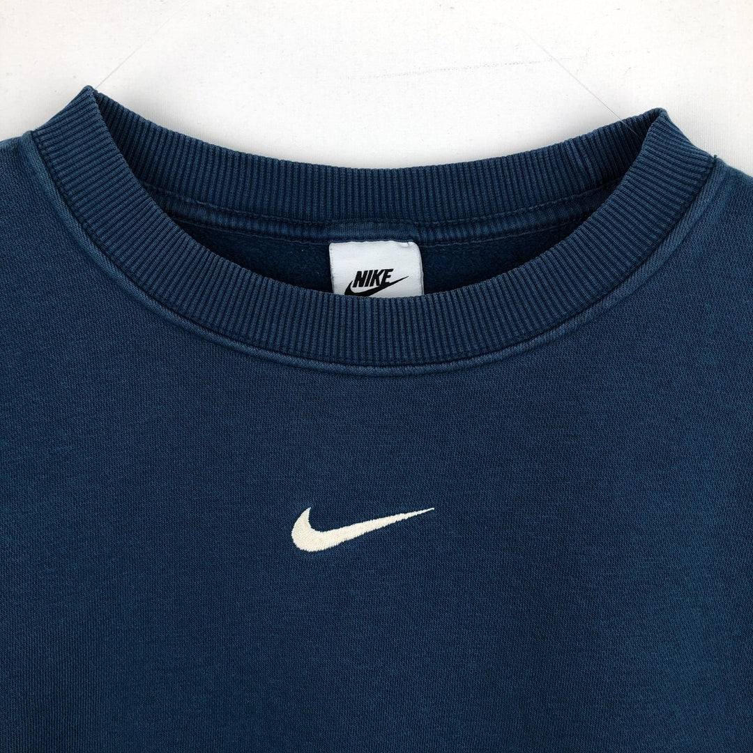 Nike Center Logo One-Point Logo Sweatshirt, Men's Size Small cotton blue type Vintage Second Hand