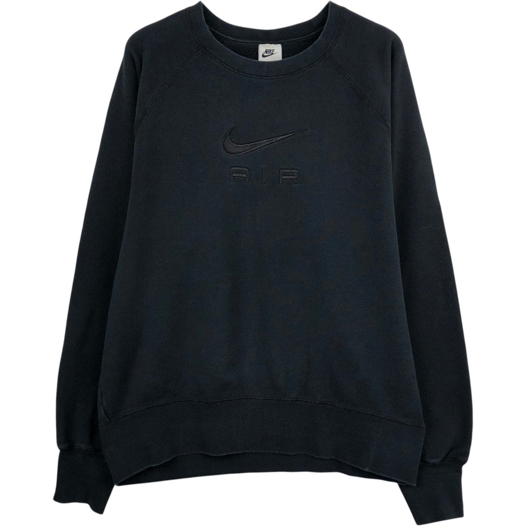 Nike logo sweatshirt, men's size M (approx.), raglan sleeves. cotton black type Vintage Second Hand