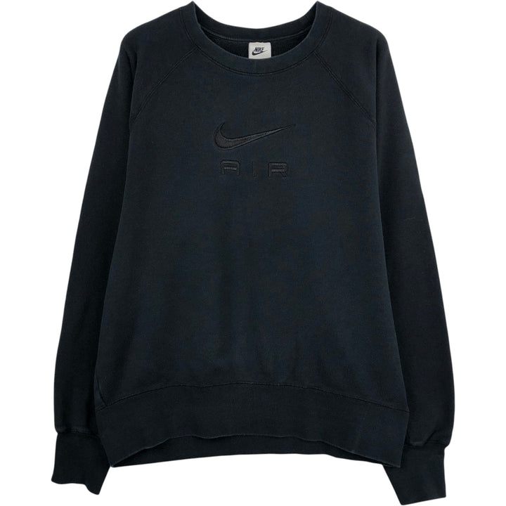 Nike logo sweatshirt, men's size M (approx.), raglan sleeves. cotton black type Vintage Second Hand