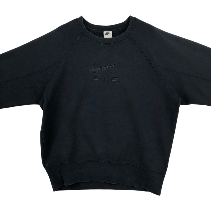 Nike logo sweatshirt, men's size M (approx.), raglan sleeves. cotton black type Vintage Second Hand