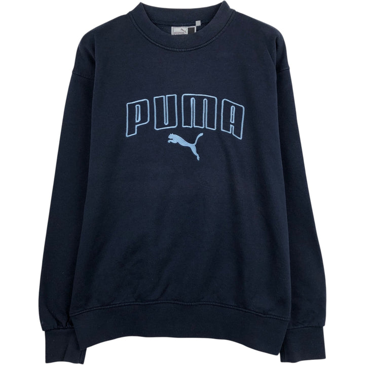 90'S Puma logo sweatshirt, men's size L (approx.) cotton navy blue type Vintage Second Hand