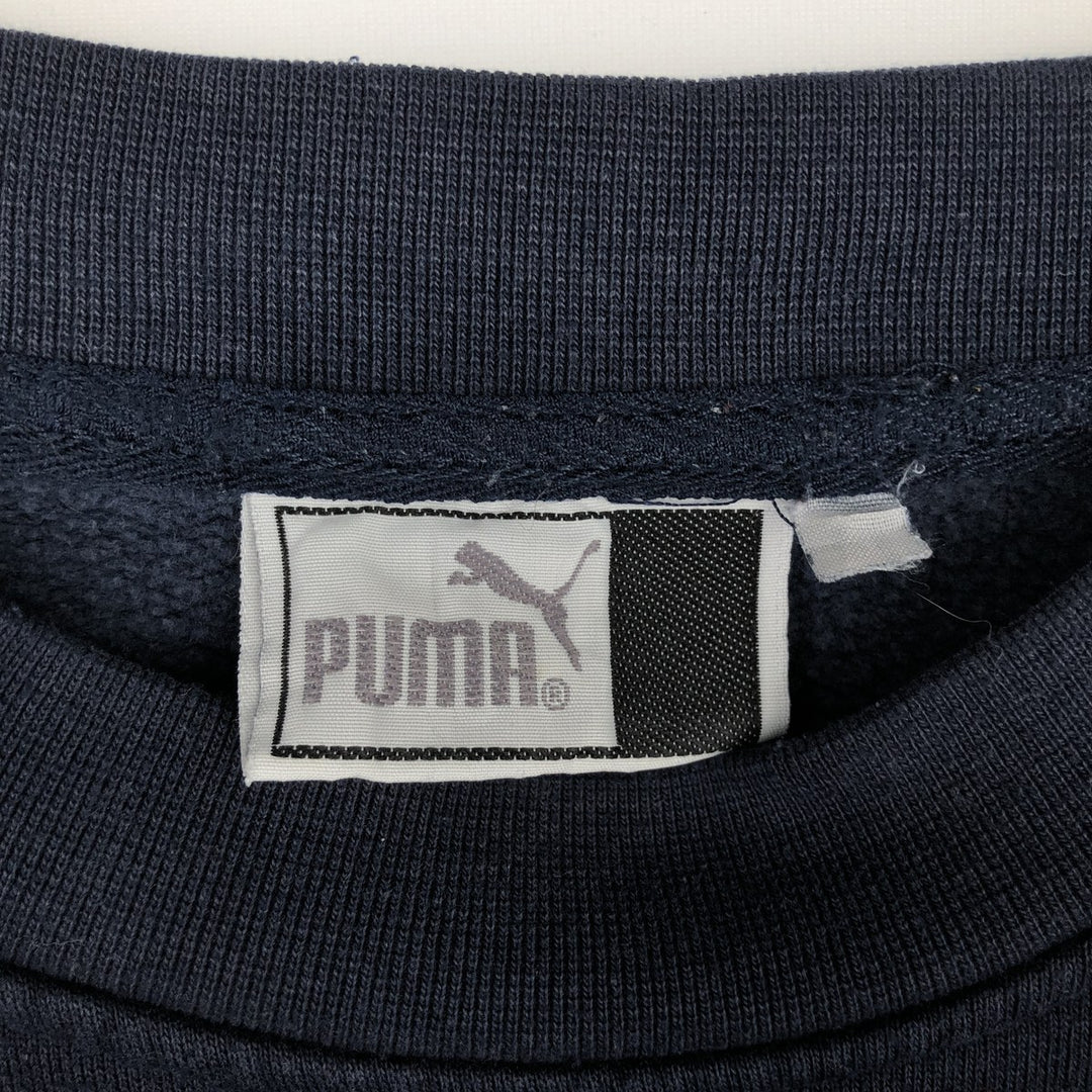 90'S Puma logo sweatshirt, men's size L (approx.) cotton navy blue type Vintage Second Hand