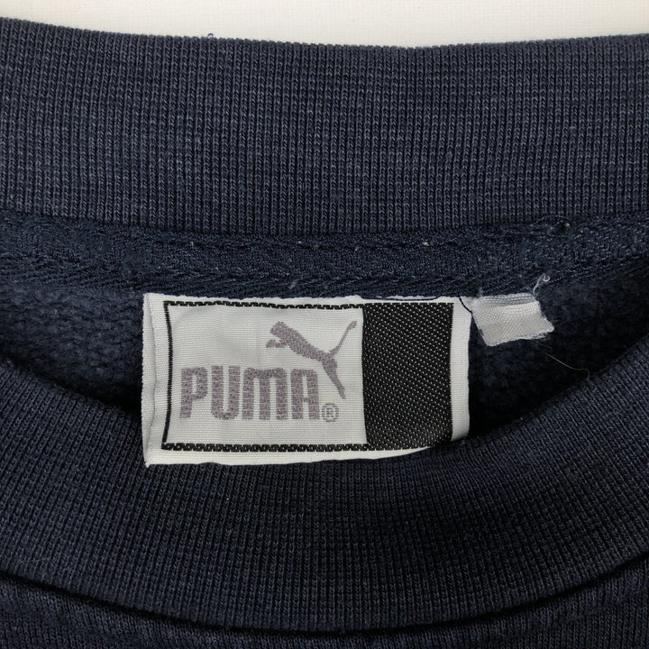 90'S Puma logo sweatshirt, men's size L (approx.) cotton navy blue type Vintage Second Hand