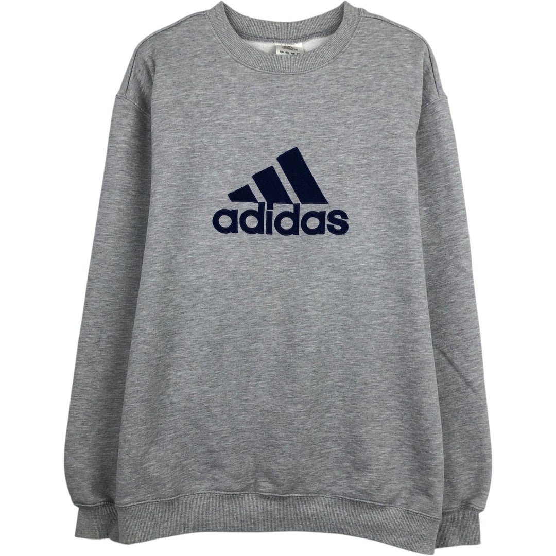 00'S Adidas logo sweatshirt, men's size L cotton gray type Vintage Second Hand