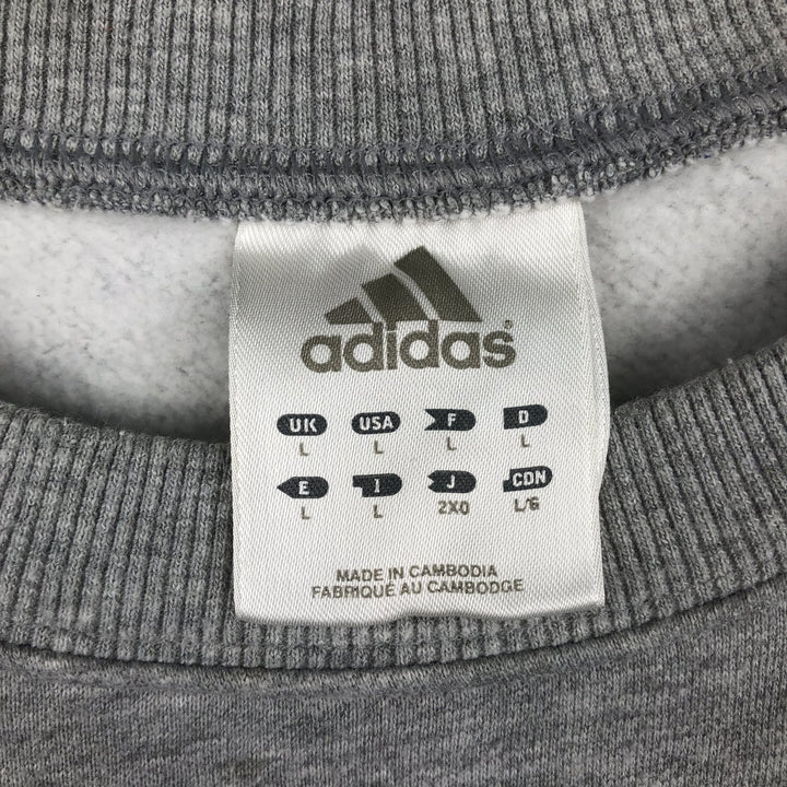 00'S Adidas logo sweatshirt, men's size L cotton gray type Vintage Second Hand