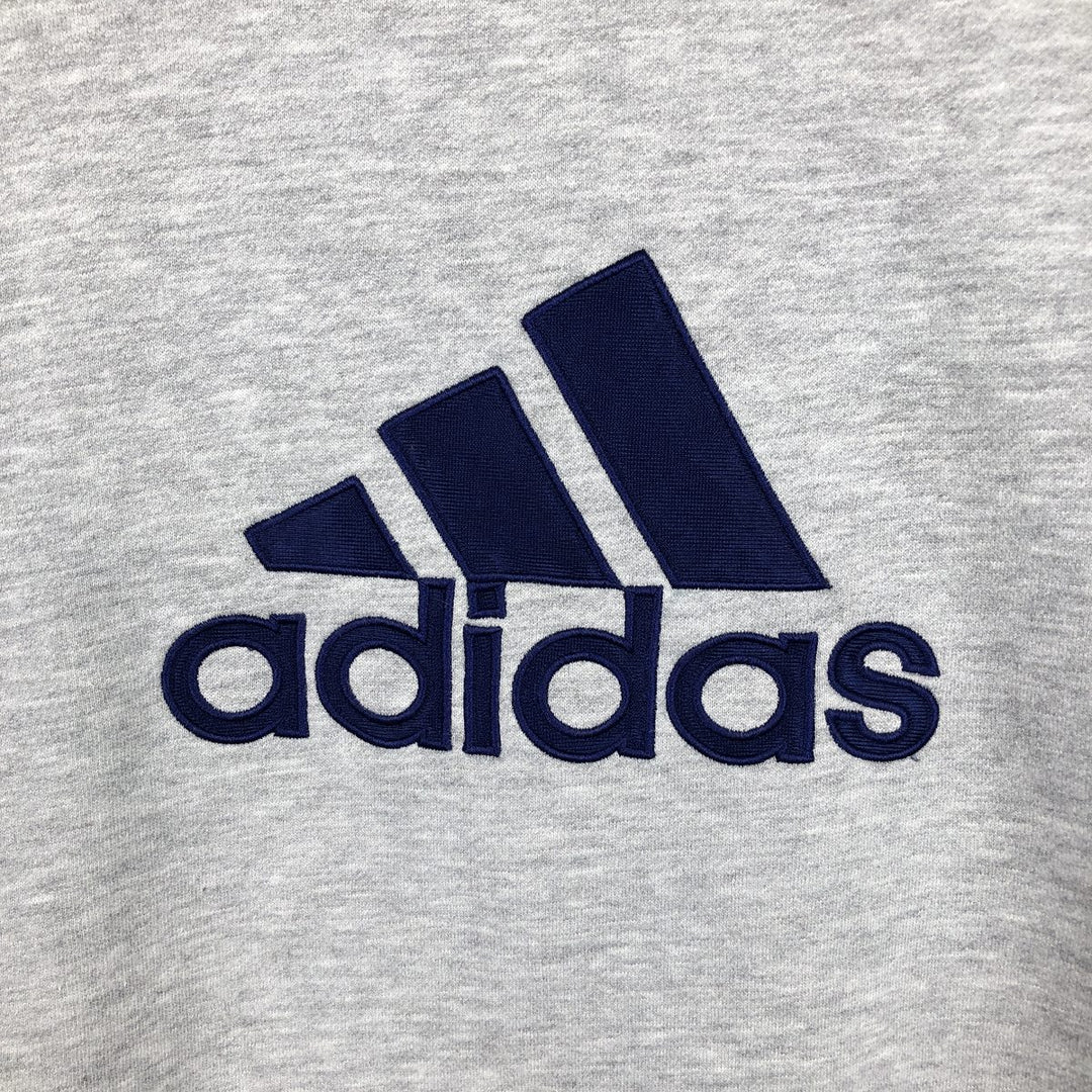 00'S Adidas logo sweatshirt, men's size L cotton gray type Vintage Second Hand