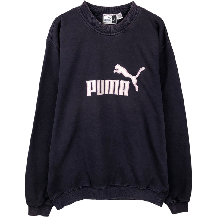 PUMA logo sweatshirt, men's size L cotton navy blue type Vintage Second Hand