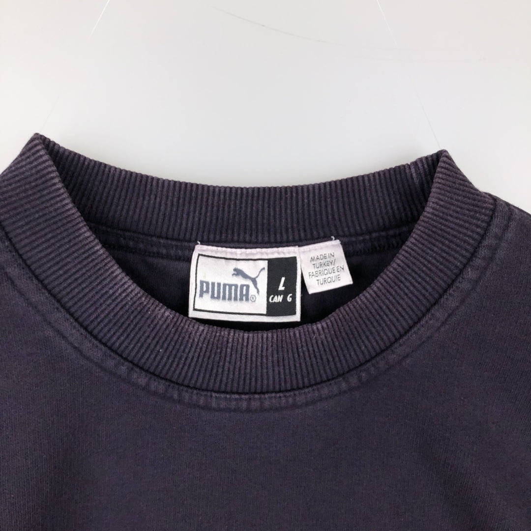 PUMA logo sweatshirt, men's size L cotton navy blue type Vintage Second Hand