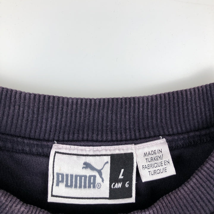 PUMA logo sweatshirt, men's size L cotton navy blue type Vintage Second Hand