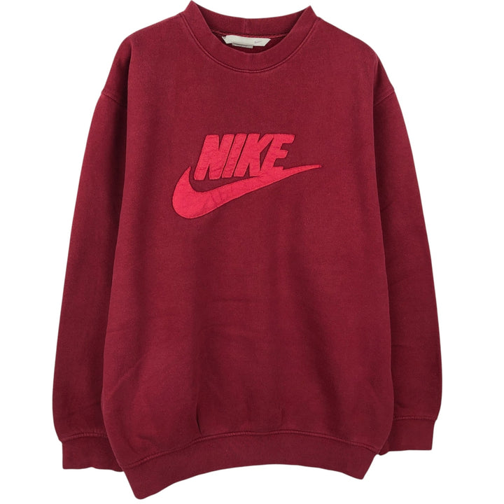 2000'S Nike logo sweatshirt, men's size L cotton red type Vintage Second Hand