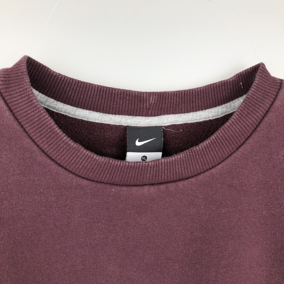 Nike One Point Logo Sweatshirt, Trainer, Men's XL cotton Purple type red-purple Vintage Second Hand
