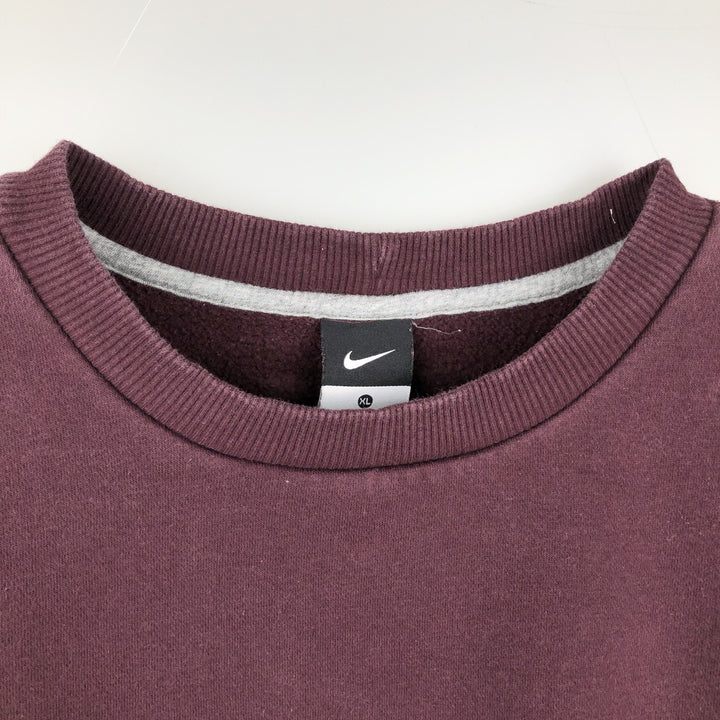 Nike One Point Logo Sweatshirt, Trainer, Men's XL cotton Purple type red-purple Vintage Second Hand