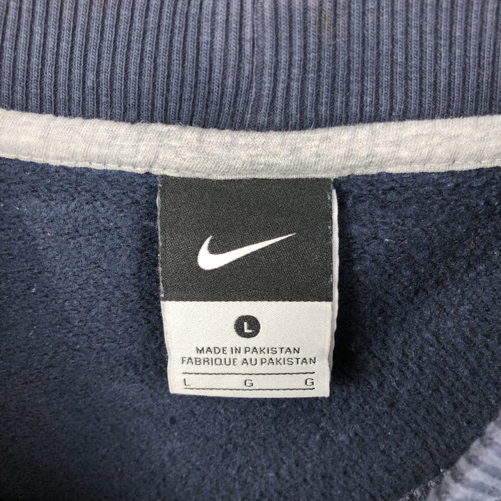 Nike One Point Logo Sweatshirt, Trainer, Men's Size L cotton navy blue type Vintage Second Hand