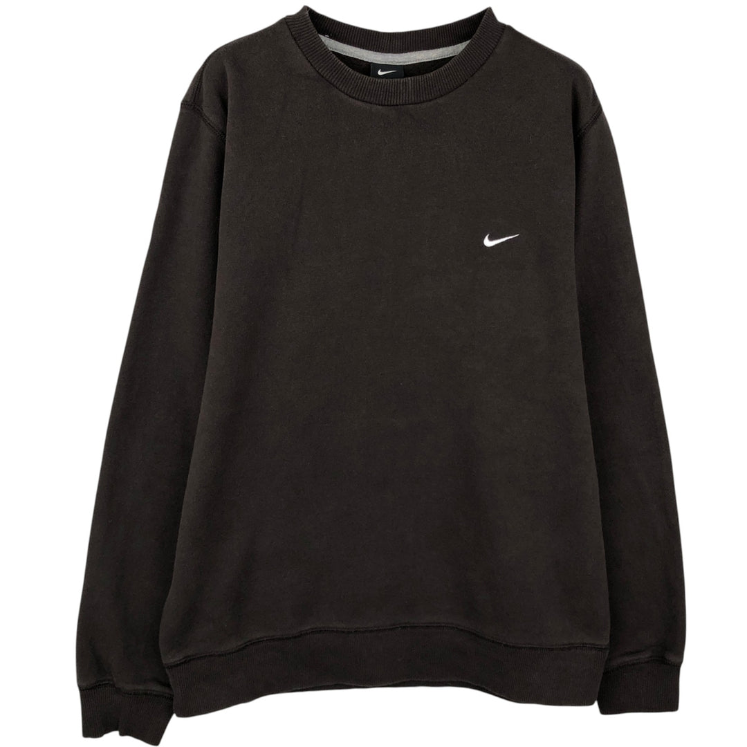 Nike One Point Logo Sweatshirt, Trainer, Men's Size L cotton brown type Vintage Second Hand