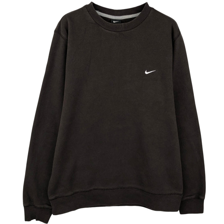 Nike One Point Logo Sweatshirt, Trainer, Men's Size L cotton brown type Vintage Second Hand