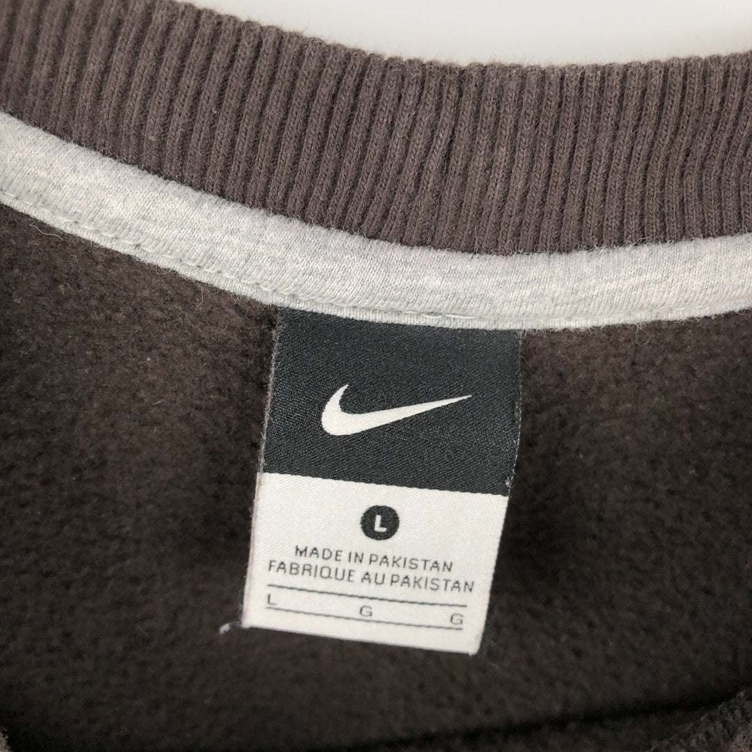 Nike One Point Logo Sweatshirt, Trainer, Men's Size L cotton brown type Vintage Second Hand