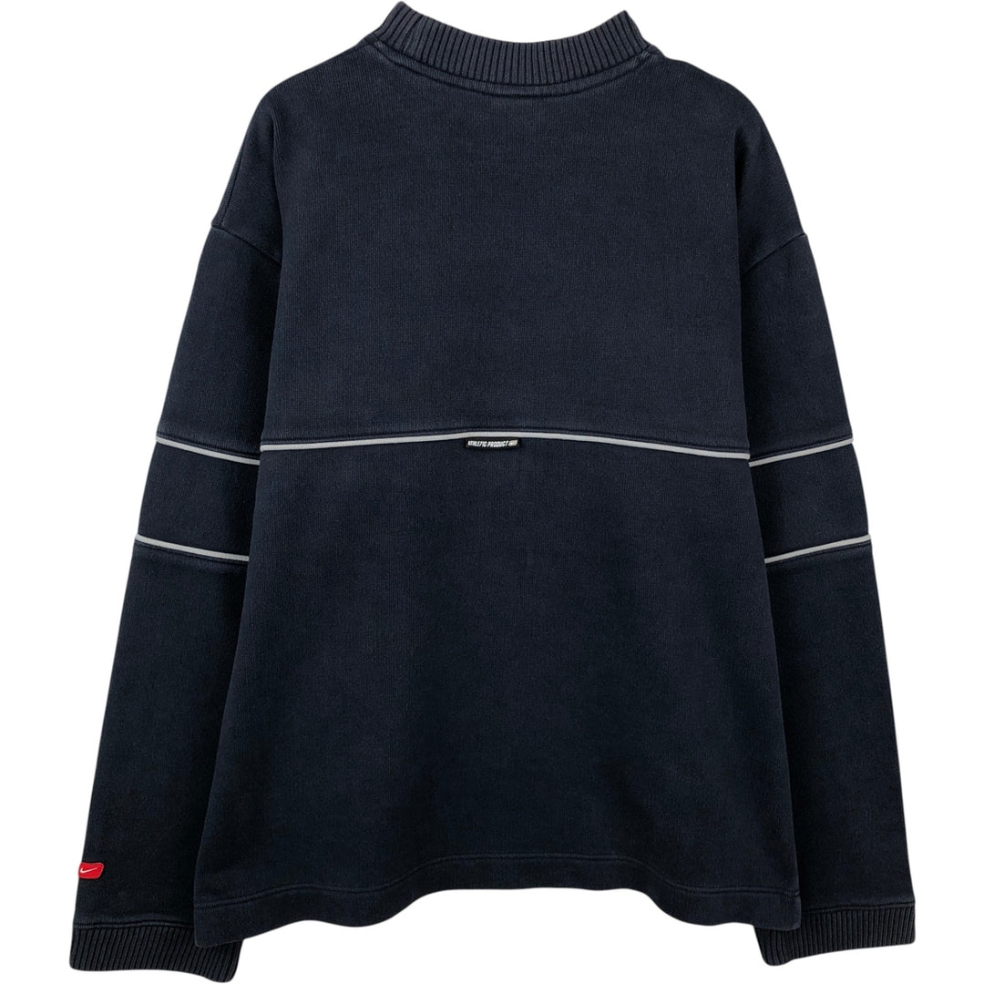 2000'S Nike Athlezic Product Plain Blank Sweatshirt (Men's XL equivalent) cotton navy blue type Vintage Second Hand