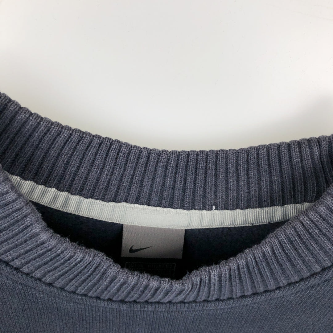 2000'S Nike Athlezic Product Plain Blank Sweatshirt (Men's XL equivalent) cotton navy blue type Vintage Second Hand