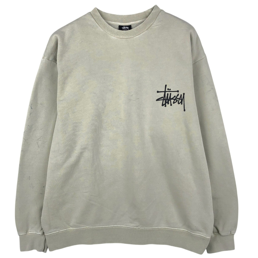 Stussy Australia Logo Sweatshirt (Men's Size S) cotton Khaki type sage green Vintage Second Hand