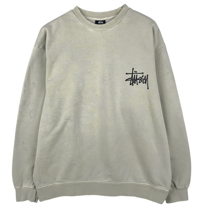 Stussy Australia Logo Sweatshirt (Men's Size S) cotton Khaki type sage green Vintage Second Hand