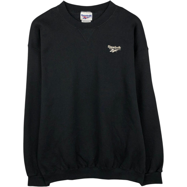 90'S Reebok Logo Sweatshirt, Made in USA, Men's XL, Vintage cotton black type Vintage Second Hand