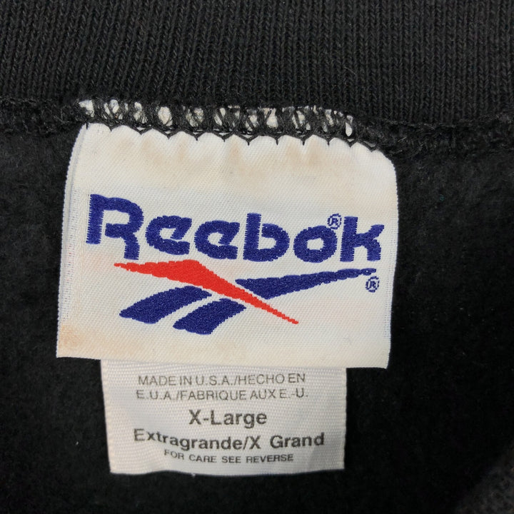 90'S Reebok Logo Sweatshirt, Made in USA, Men's XL, Vintage cotton black type Vintage Second Hand