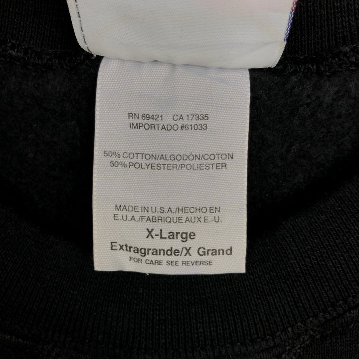 90'S Reebok Logo Sweatshirt, Made in USA, Men's XL, Vintage cotton black type Vintage Second Hand