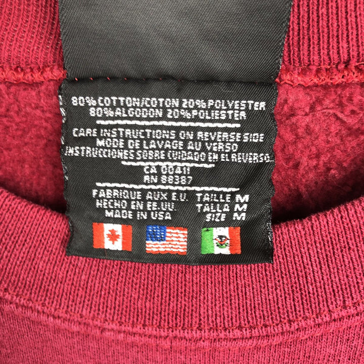 80s-90'S Adidas Trefoil Logo Sweatshirt, Made in USA, Men's Size M (approx.), Vintage cotton red type Vintage Second Hand