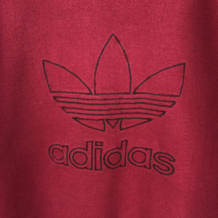80s-90'S Adidas Trefoil Logo Sweatshirt, Made in USA, Men's Size M (approx.), Vintage cotton red type Vintage Second Hand