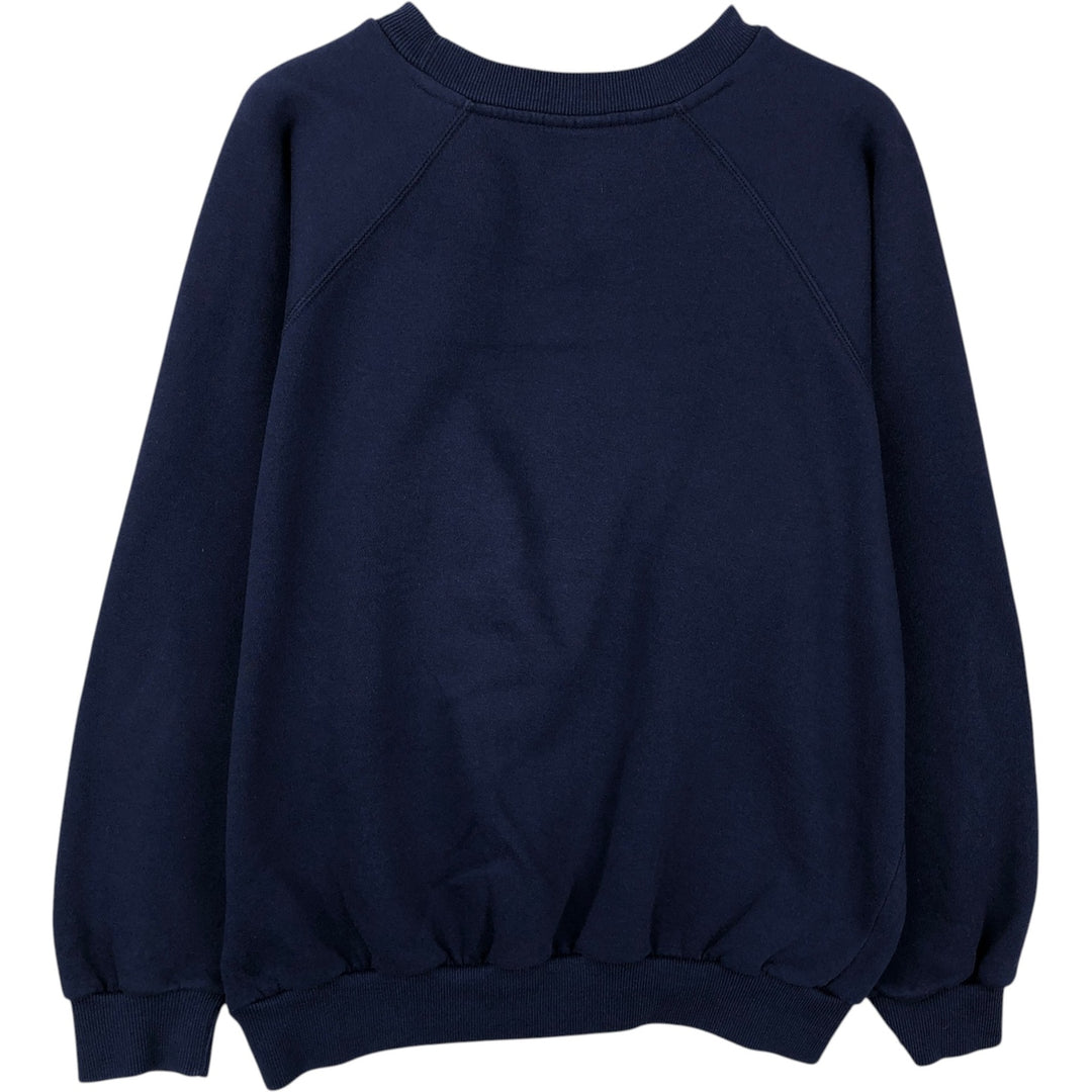 80'S Adidas large logo sweatshirt, men's size M (approx.) unclear navy blue type Vintage Second Hand