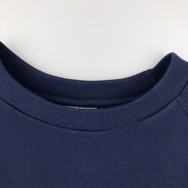 80'S Adidas large logo sweatshirt, men's size M (approx.) unclear navy blue type Vintage Second Hand