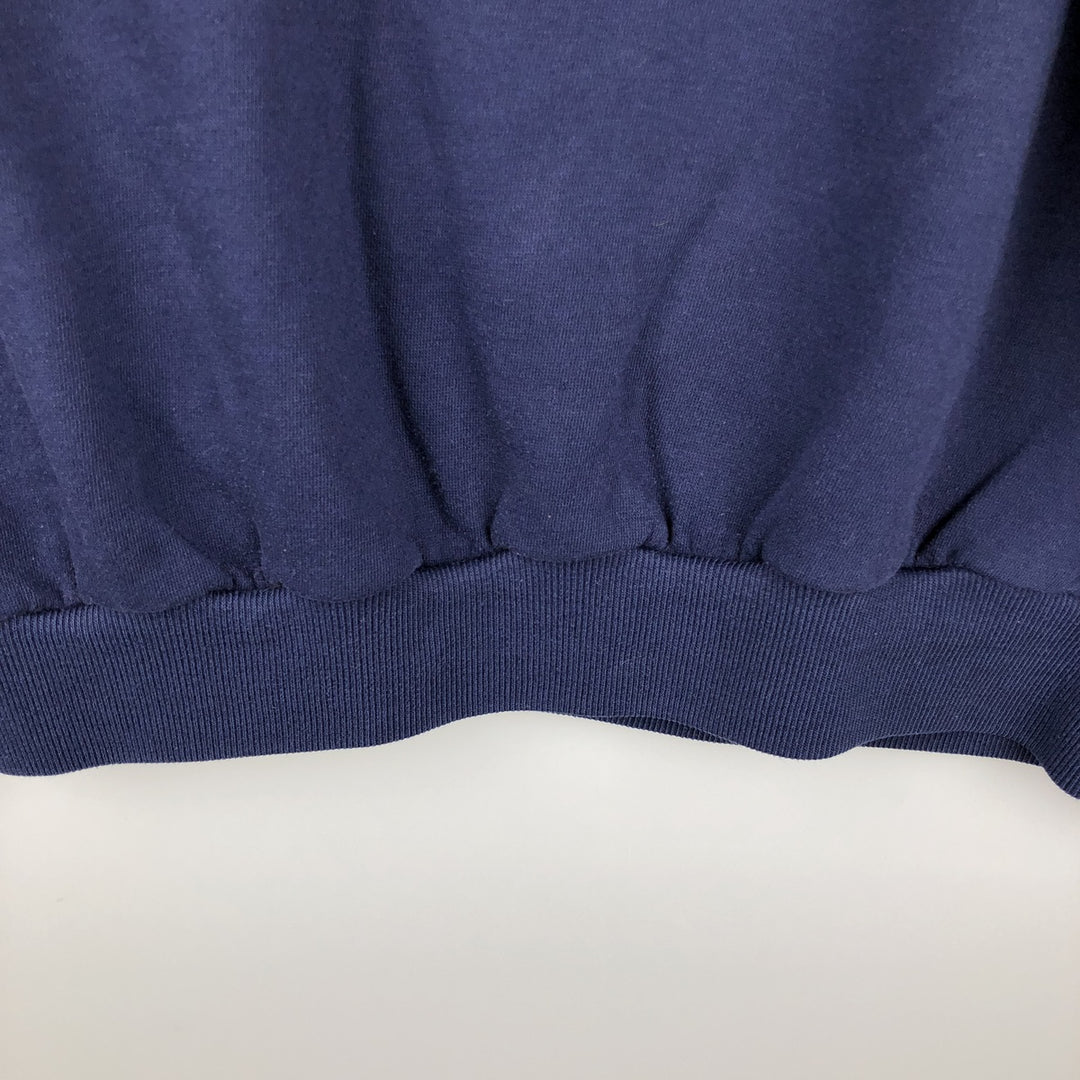 80'S Adidas large logo sweatshirt, men's size M (approx.) unclear navy blue type Vintage Second Hand