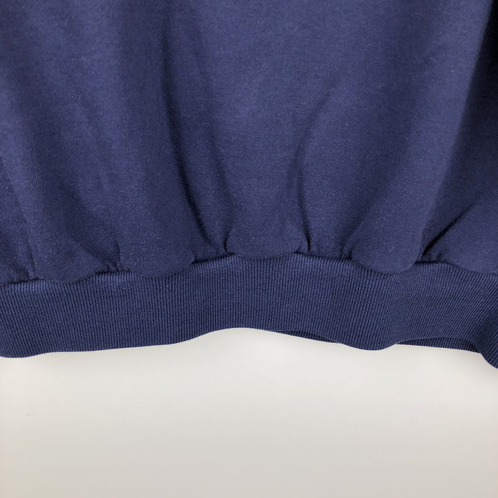 80'S Adidas large logo sweatshirt, men's size M (approx.) unclear navy blue type Vintage Second Hand