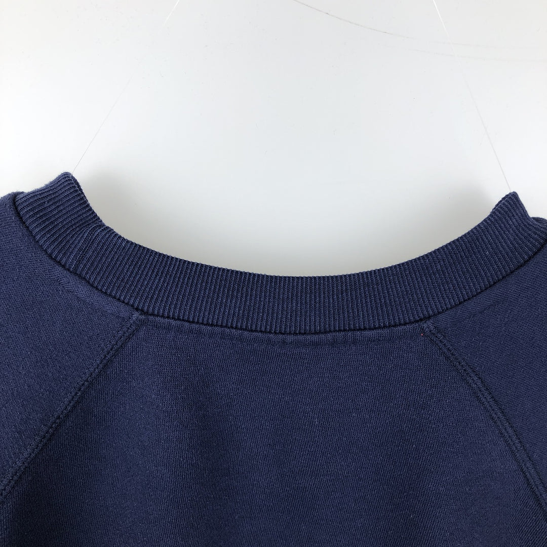 80'S Adidas large logo sweatshirt, men's size M (approx.) unclear navy blue type Vintage Second Hand